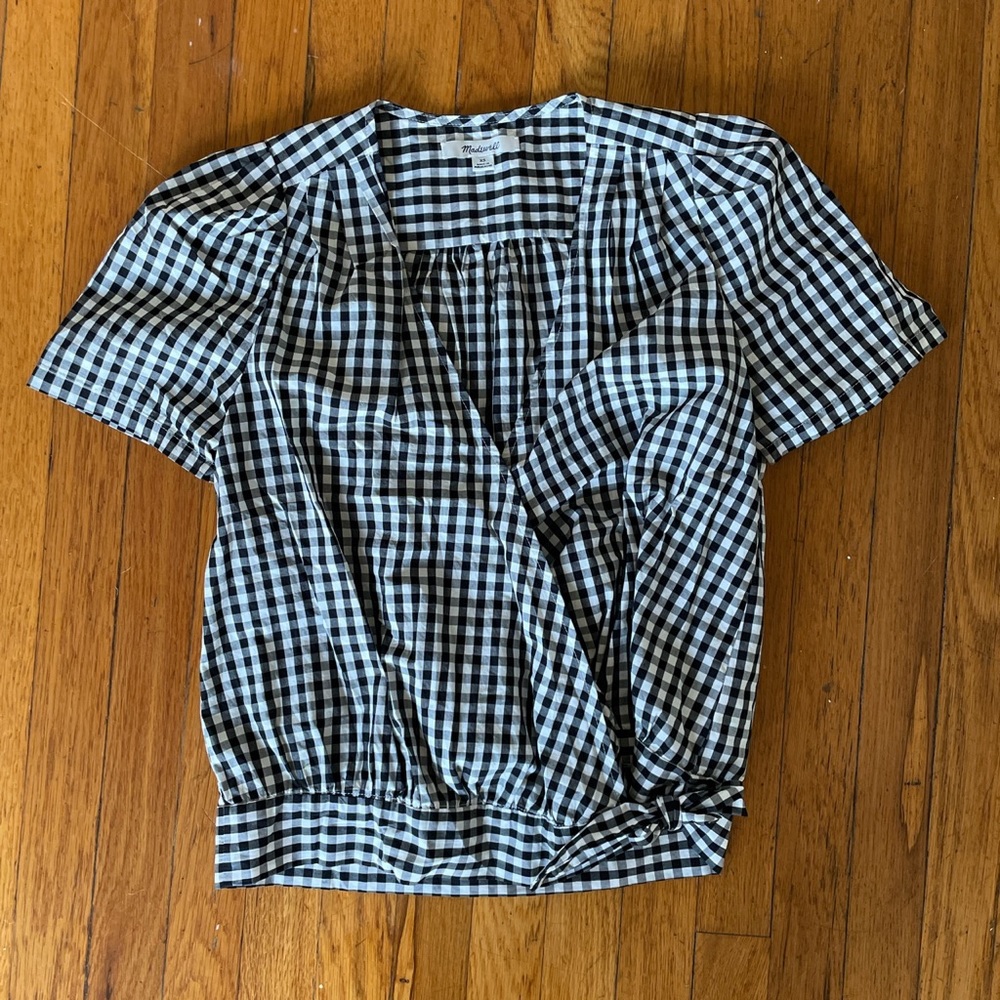 Gingham patterned babydoll top